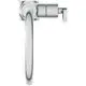 Chromfarbener Wasserhahn mit Hebelgriffen, hergestellt von Ideal Standard. Das Design zeigt einen gebogenen Auslauf ohne sichtbare Abläufe.